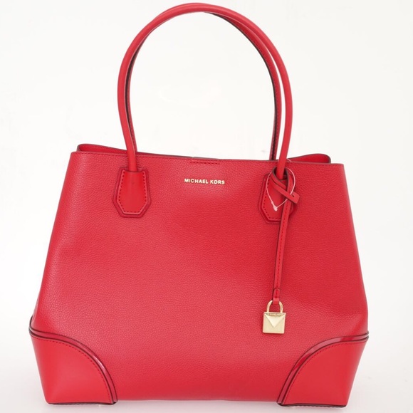 Michael Kors Tote Red Leather Handbag - Picture 2 of 2